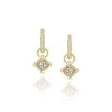Petite Diamond Hoops with Compass Drops