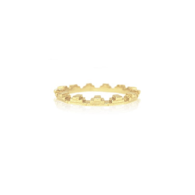 Lily Booth Collection - Vista Band - Asymmetrical stacking ring in 18k gold.
